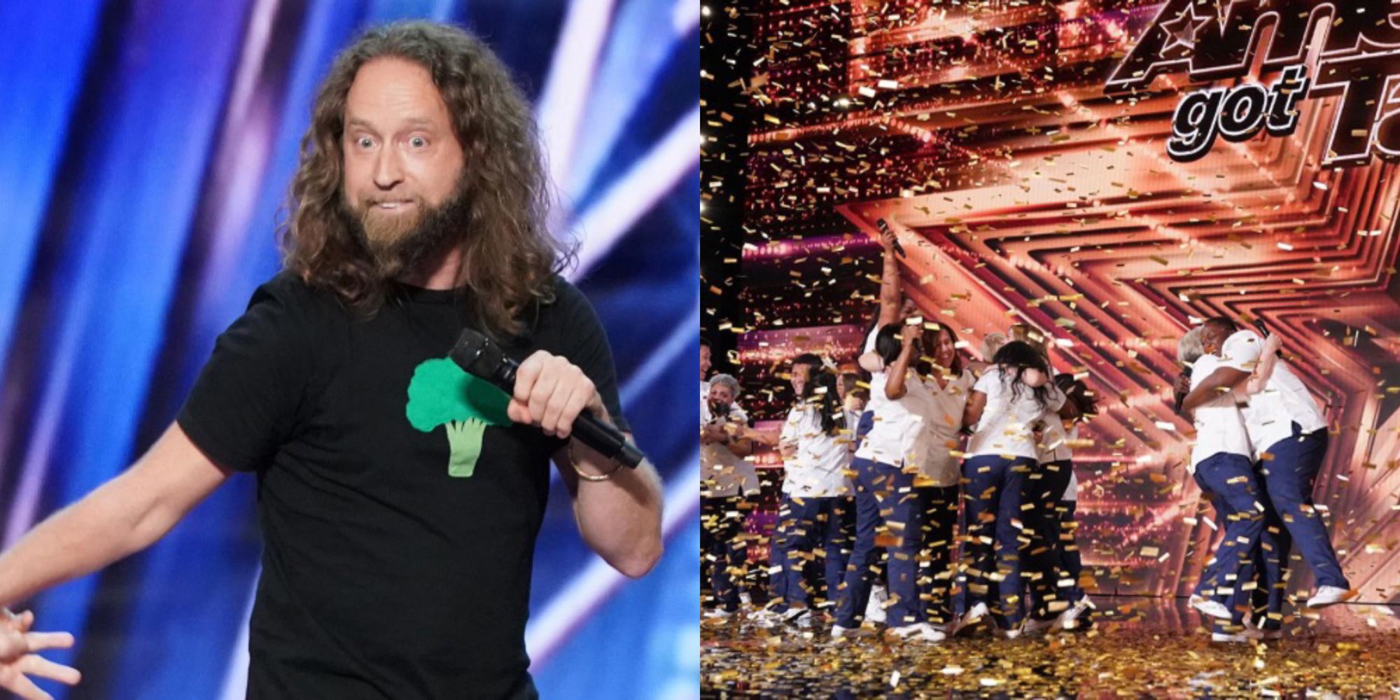 collage of josh blue and northwell nurse choir