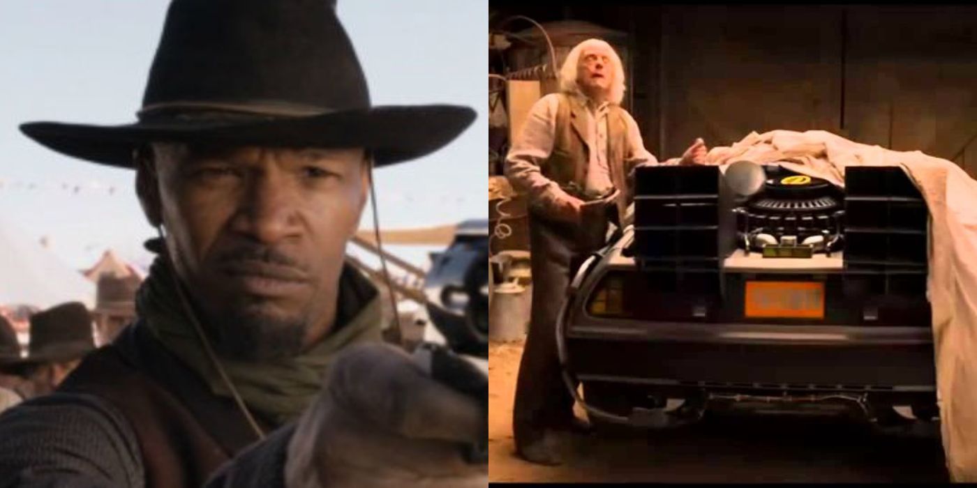 Django and Doc Brown in A Million Ways To Die In The West