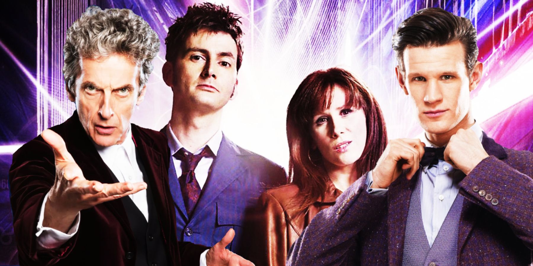 Peter Capaldi, David Tennant, Catherine Tate, and Matt Smith in Doctor Who