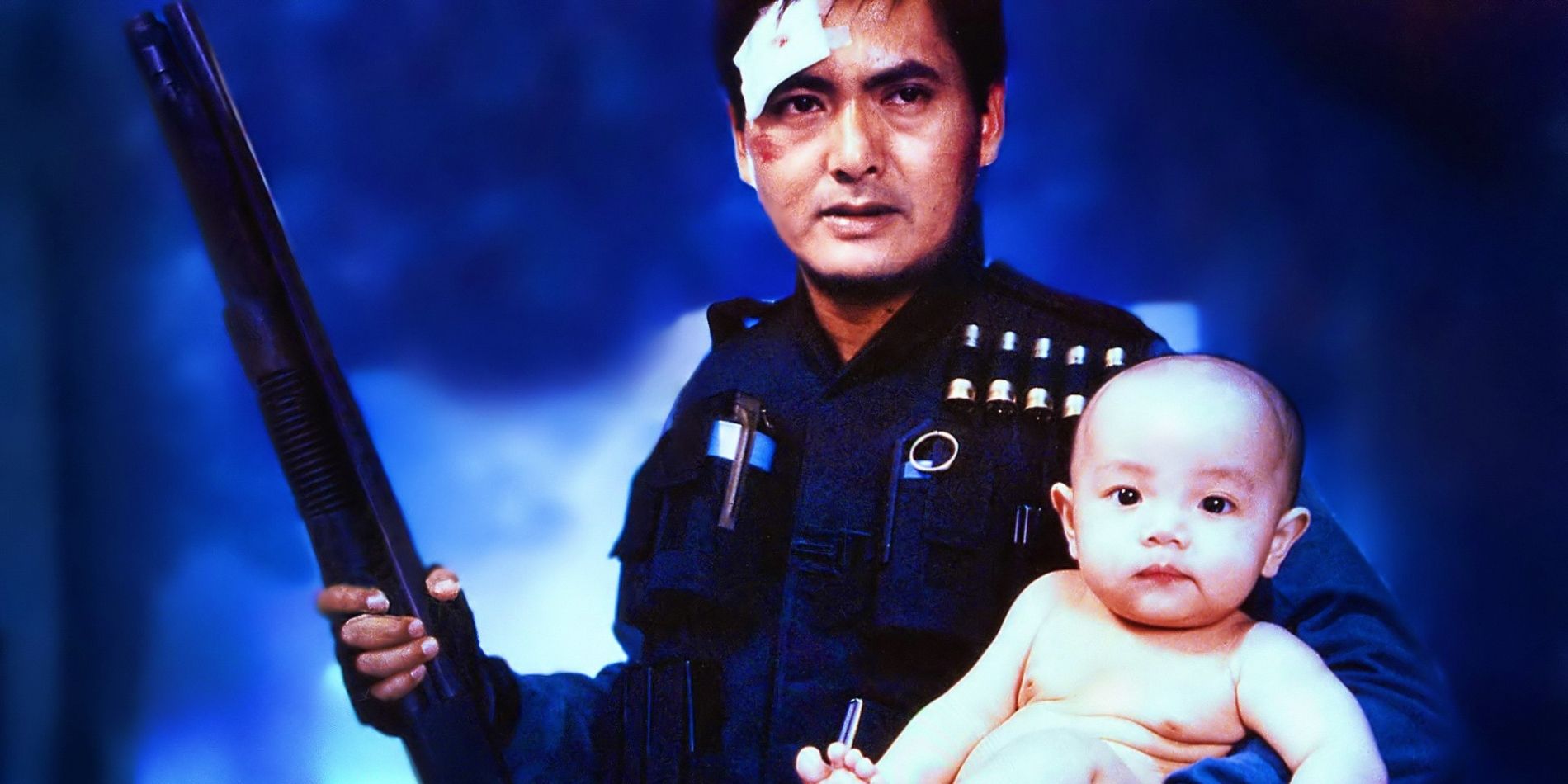 chow yun fat with baby in hard boiled 1992