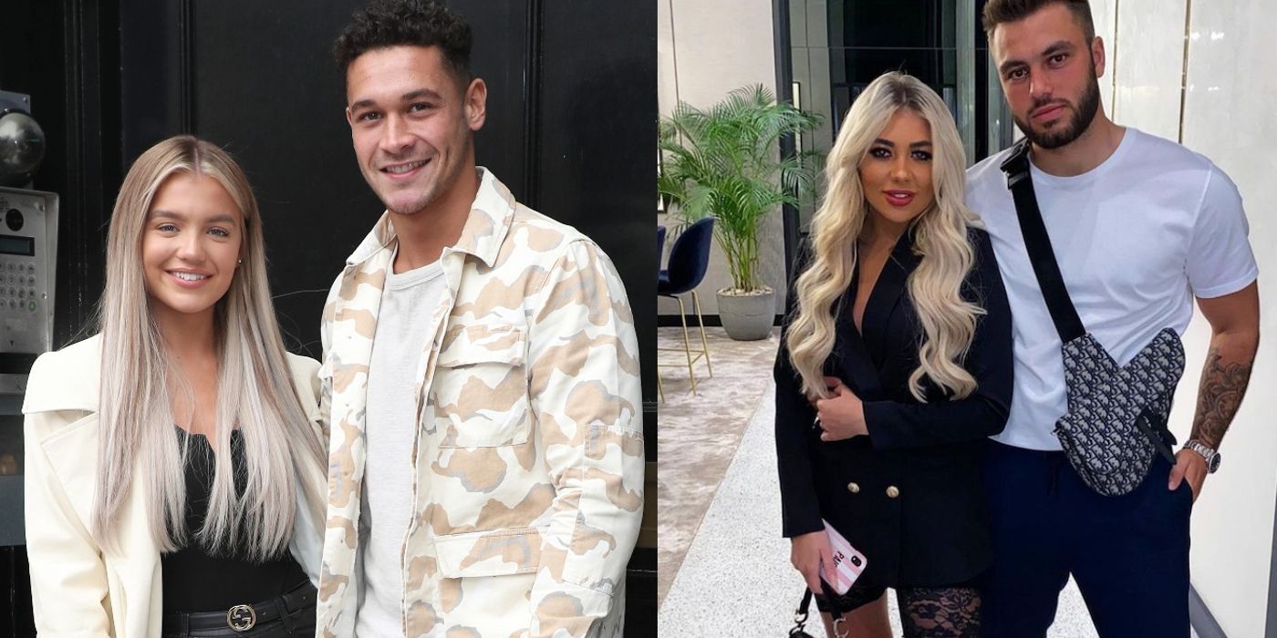 Love Island's Molly and Callum pose together and Paige and Finn pose together in public
