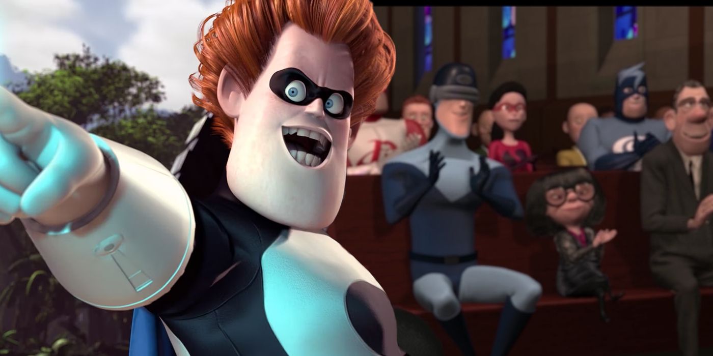 Syndrome in The Incredibles and the Supers at Bob and Helen's wedding