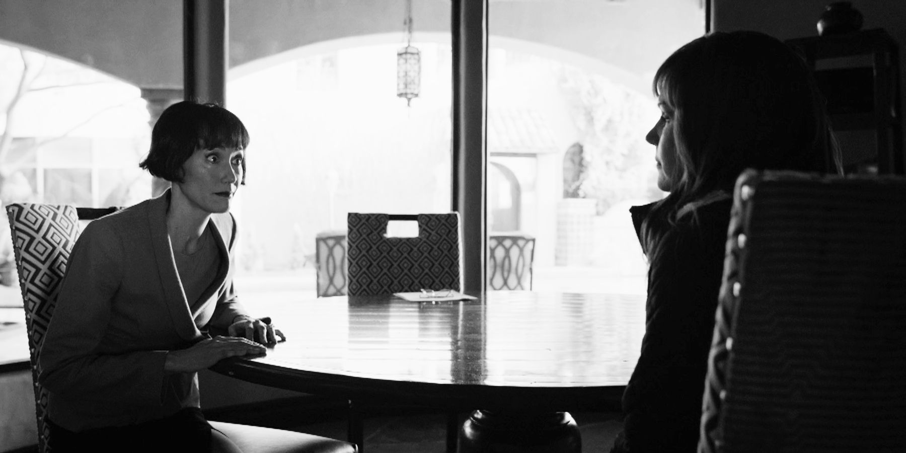 Sandrine Holt as Cheryl Hamlin and Rhea Seehorn as Kim Wexler in Better Call Saul season 6, episode 12