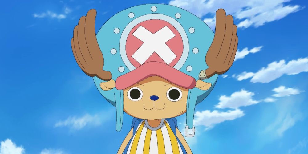 Chopper stands before the sky in One Piece