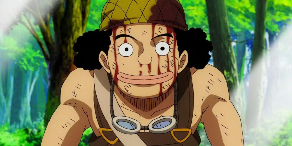 Usopp crawls through the jungle in One Piece