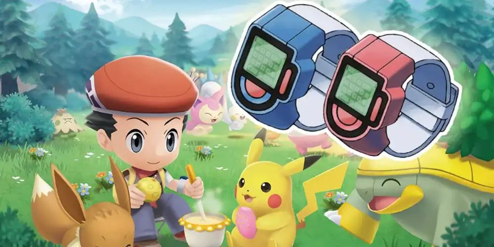 Pikachu with a character eating pie in poketch-1