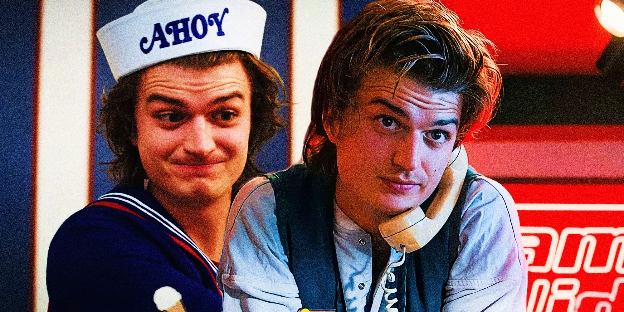 Joe Keery as steve Harrington in stranger things season 3 and 4