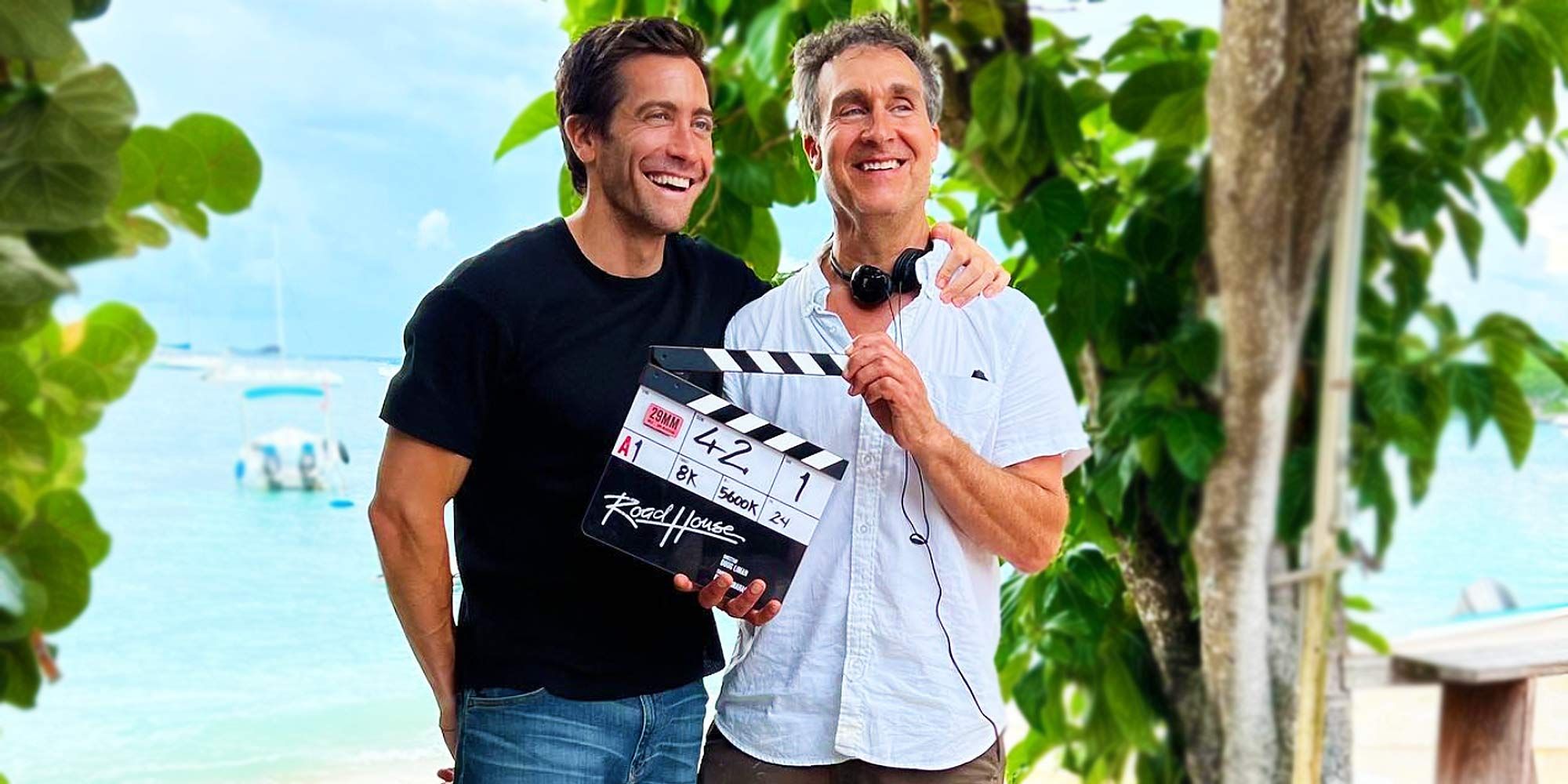 Jake Gyllenhaal filmando Road House com o diretor Doug Liman