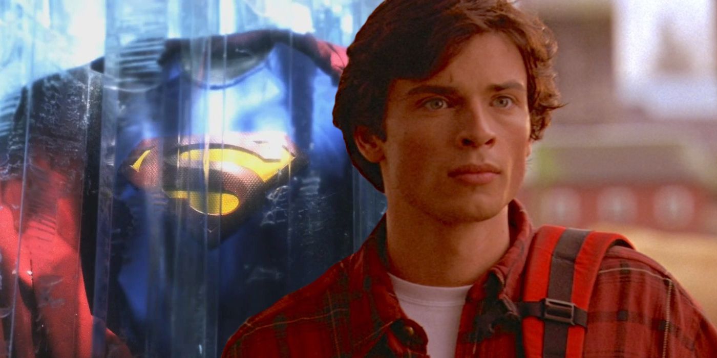 Traje de Superman em Smallville e Tom Welling como Clark Kent