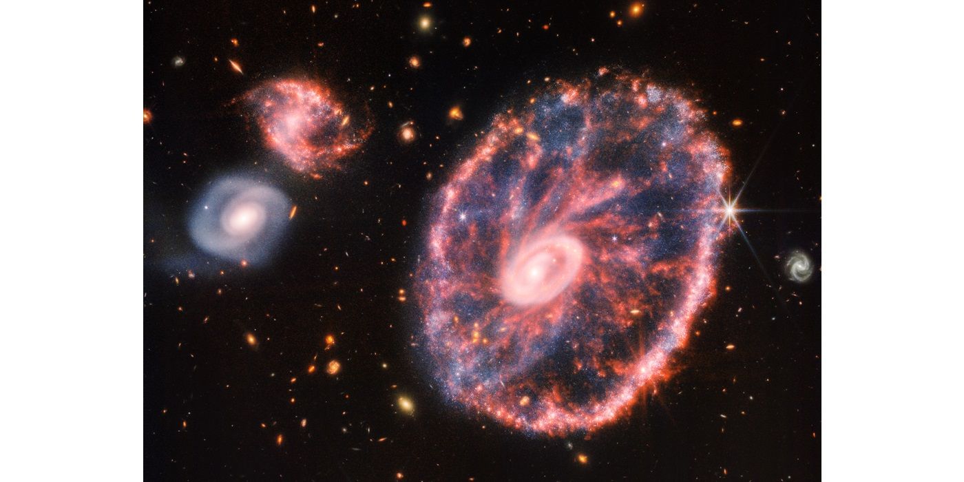 speckled galaxy resembling a wheel