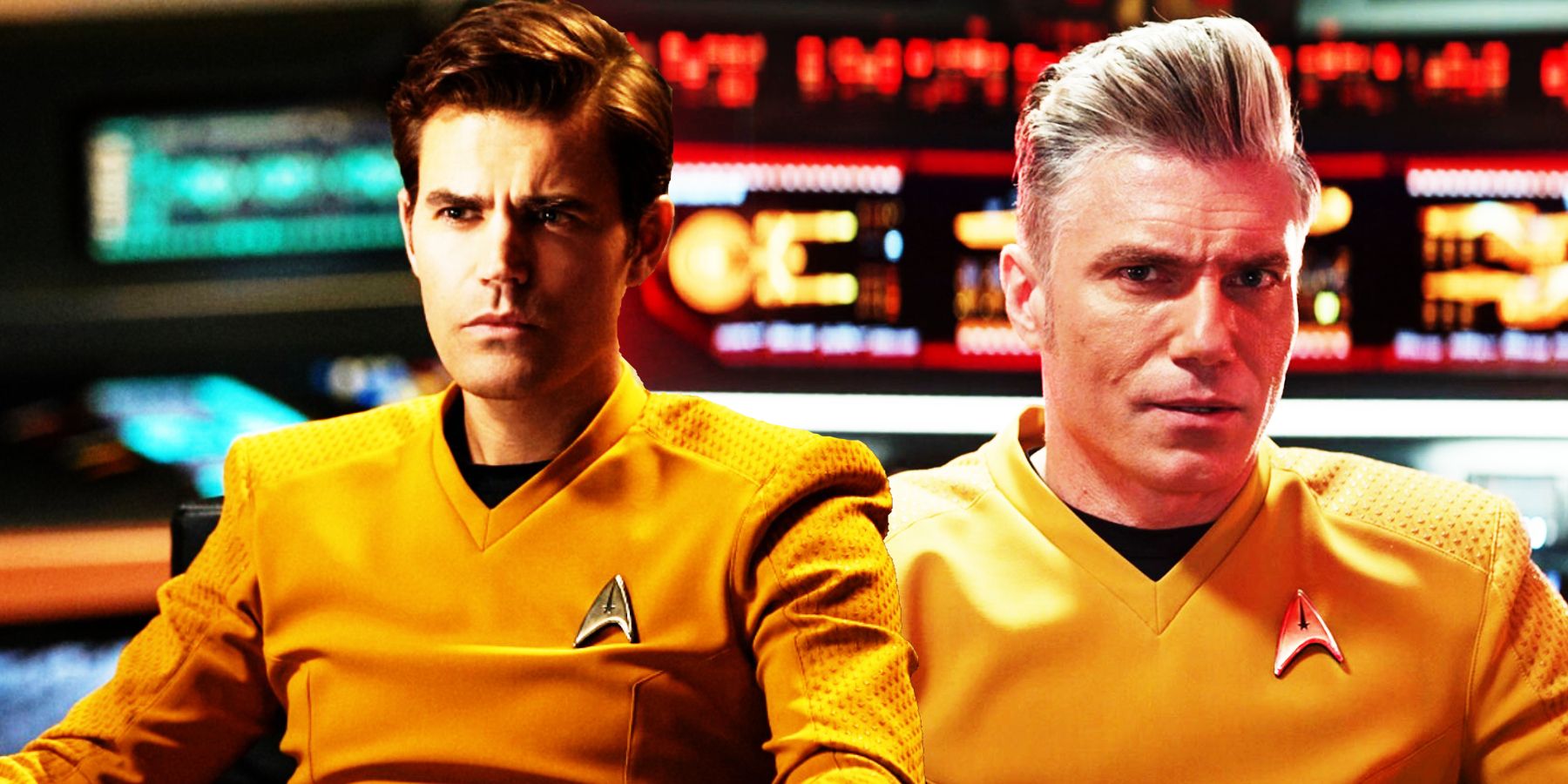 Paul Wesley and Anson Mount as Kirk and Pike in Star Trek: Strange New Worlds