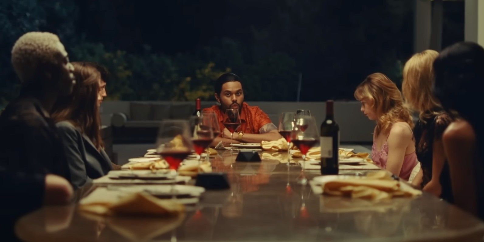 The Idol trailer, HBO Max show - dinner scene
