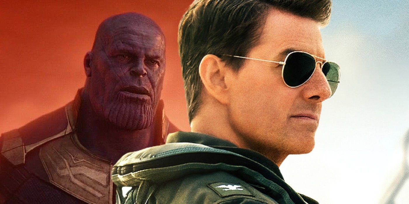 tom cruise in top gun maverick and thanos in avengers infinity war
