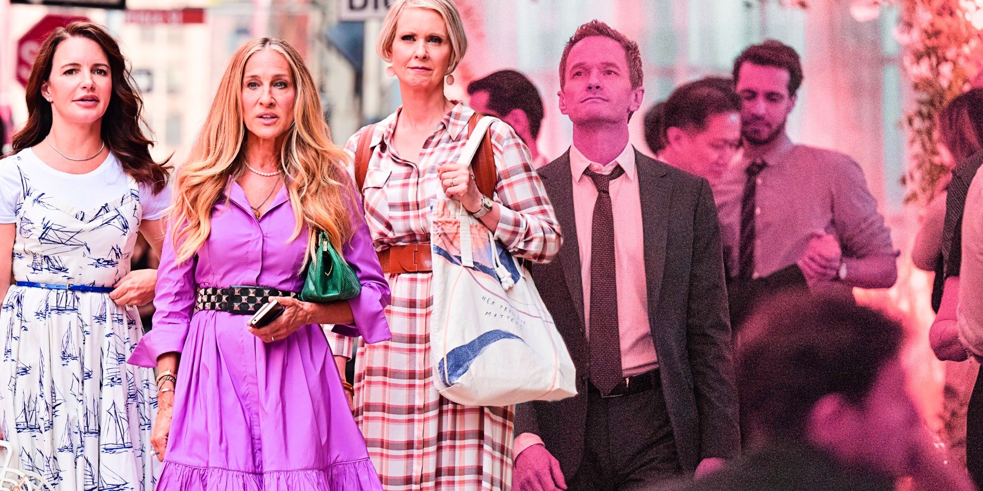 sex and the city and just like that fashion image with neil patrick harris alone at a wedding in uncoupled