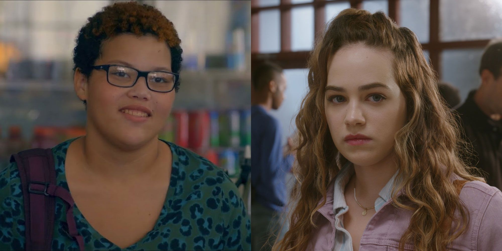 A split image features Aisha and Sam in Cobra Kai