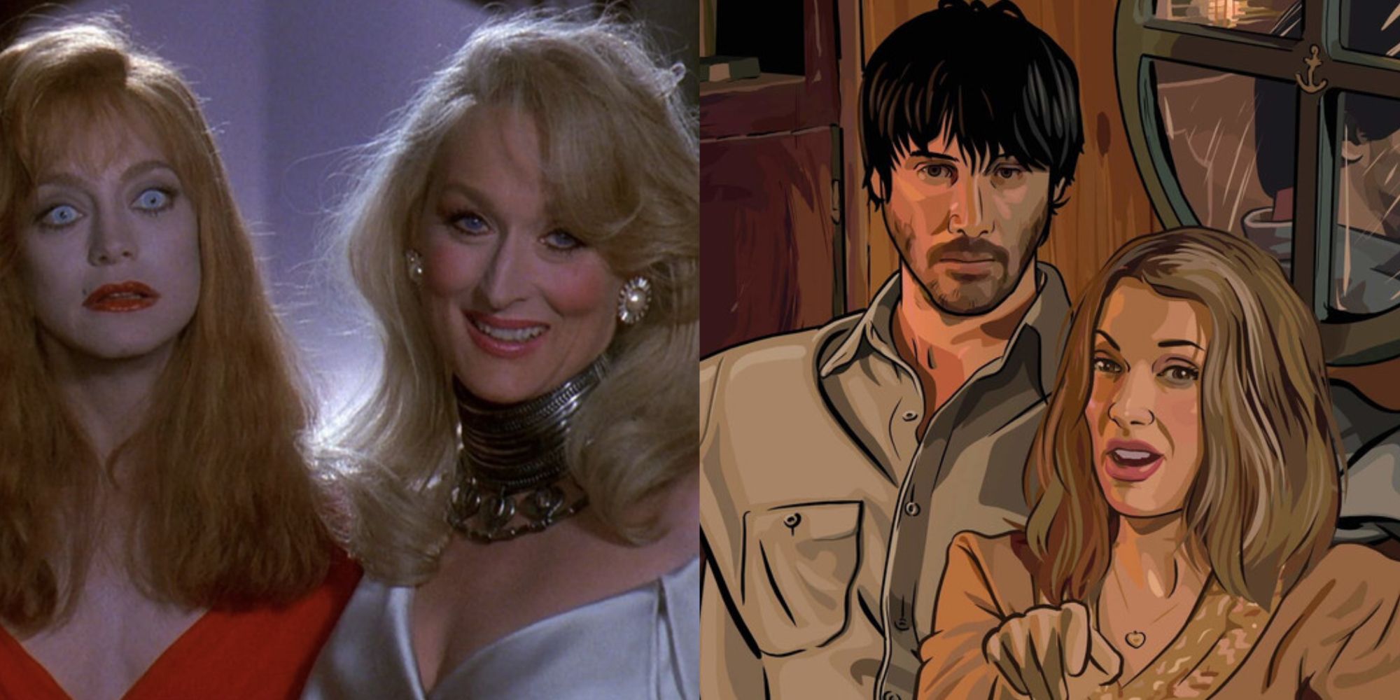 Scenes from A Scanner Darkly and Death Becomes Her