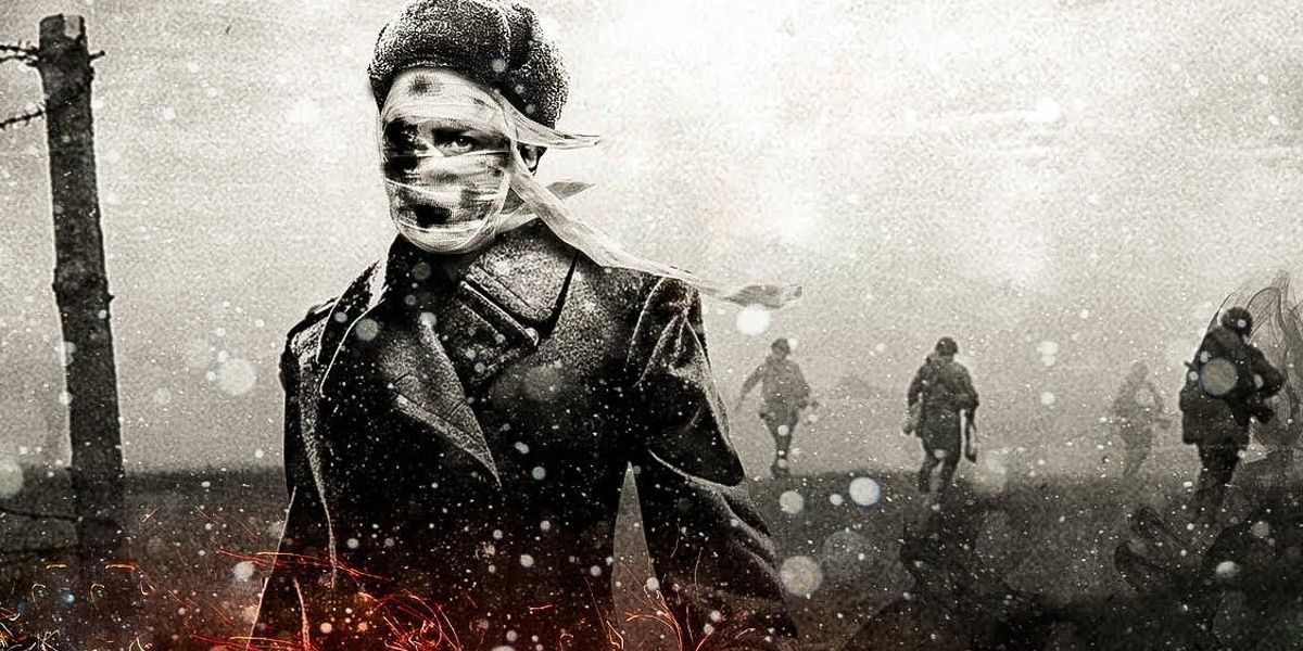 A bandaged soldier in the trenches in The Red Ghost