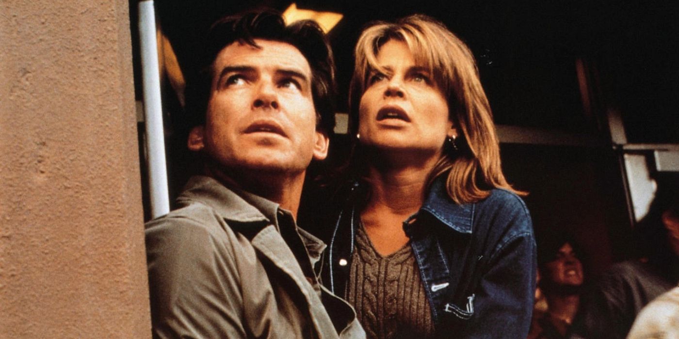 Brosnan&rsquo;s character looks up in Dante’s Peak