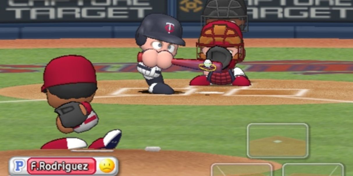 Um jogador jogando uma bola em MLB Power Pros para Wii