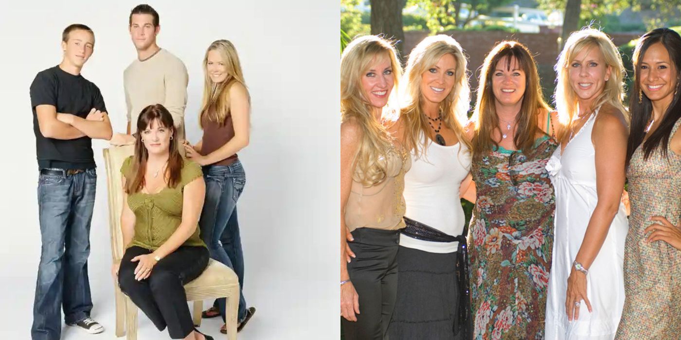 A split image of Jeana and her family on RHOC, Along with a promo image for season 1