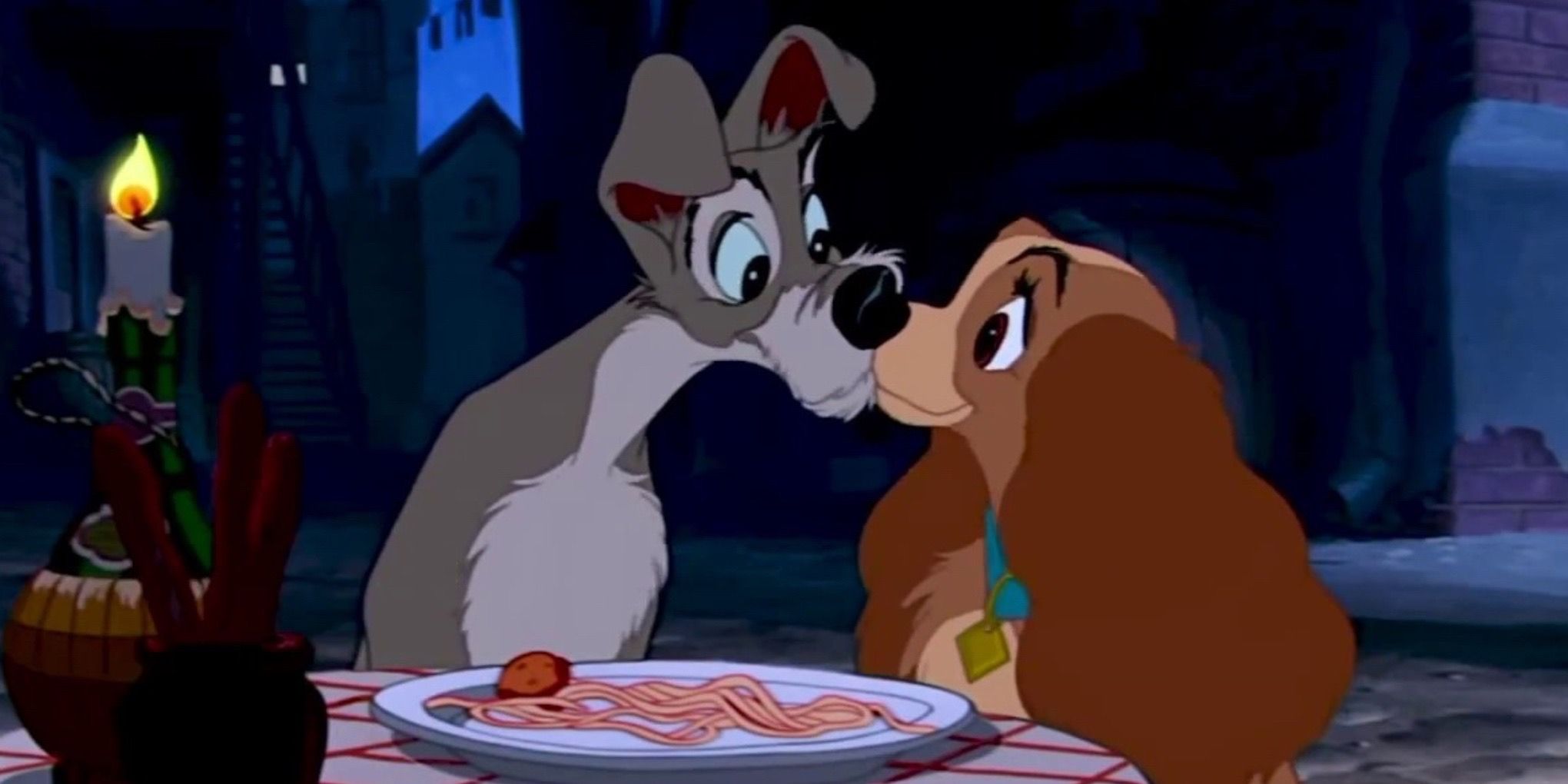 A still from Disney’s Lady and the Tramp (1955)