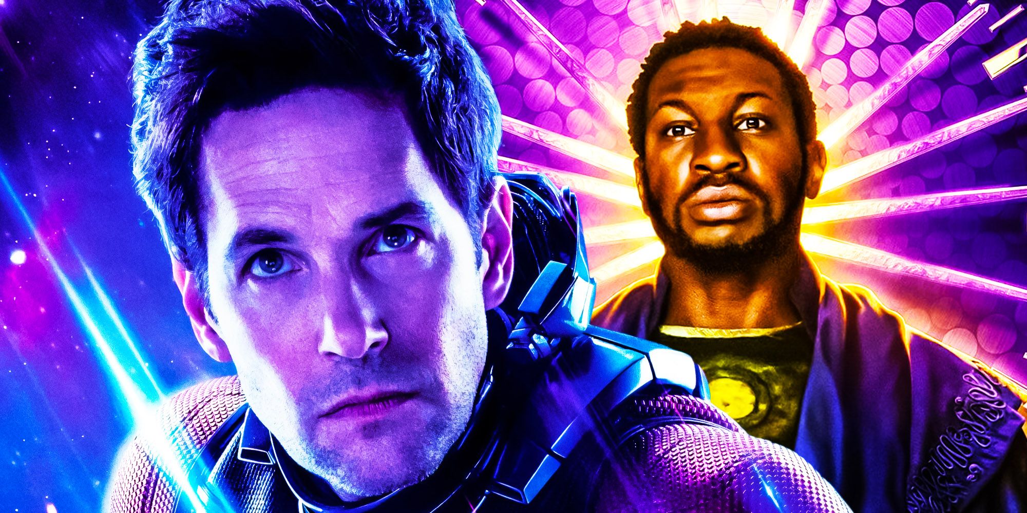 Meshed image of Scott Lang and Kang variant in Antman and the wasp quantumania