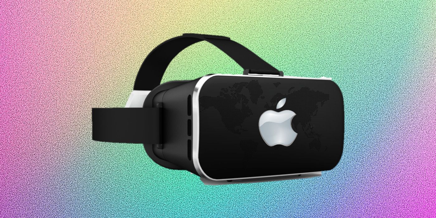 Apple VR headset concept on custom background