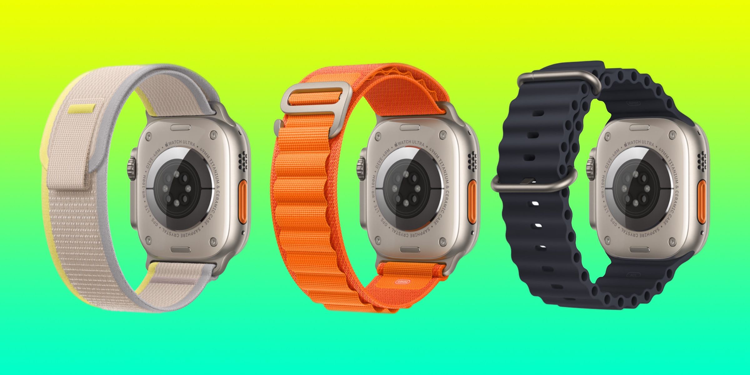 The three new Apple Watch Ultra bands.