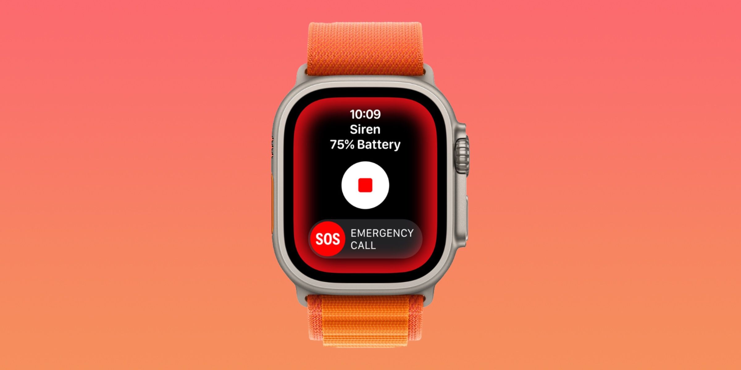 Sirene de segurança do Apple Watch Ultra.