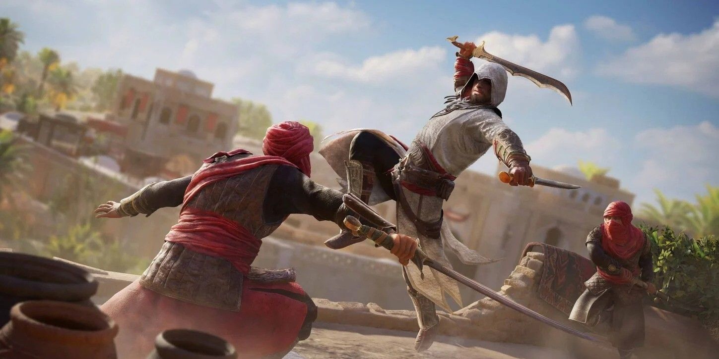Uma imagem de uma cena de luta de Assassins Creed Mirage