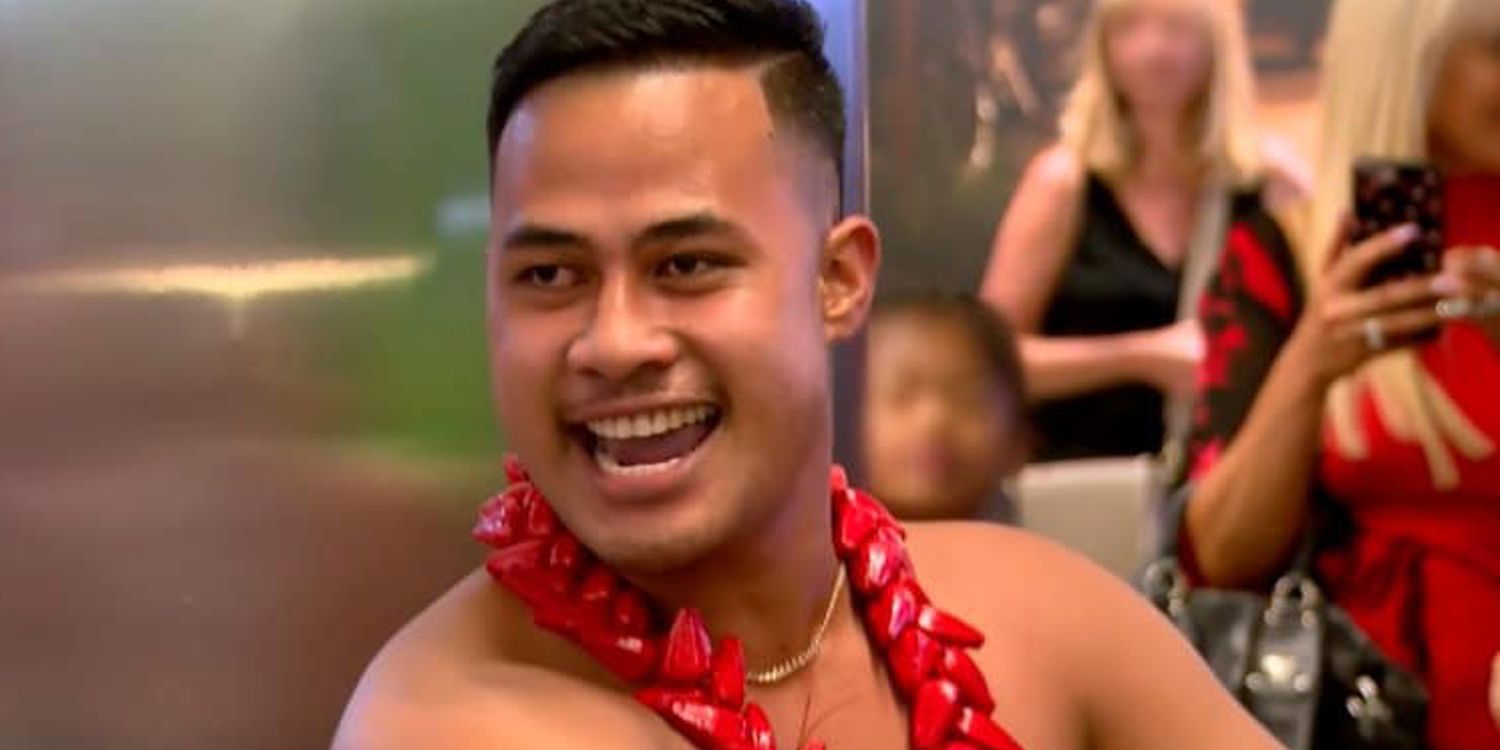 Asuelu Pulaa from 90 Day Fiance dancing with traditional Samoan lei