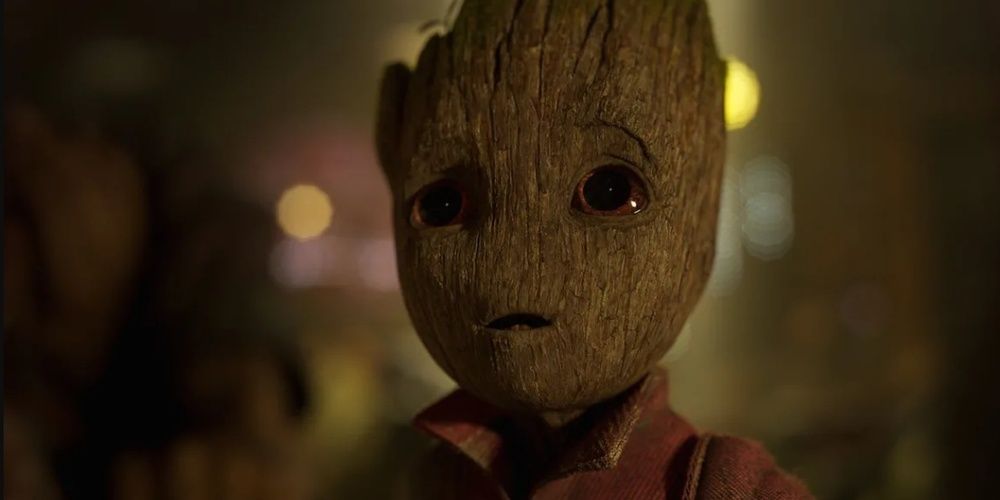 Baby Groot looking sad in Guardians of the Galaxy 2