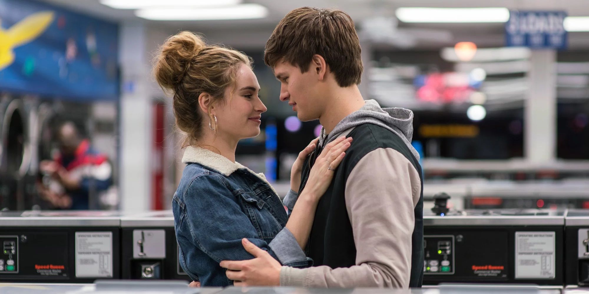 Baby and Debora in a laundromat in Baby Driver