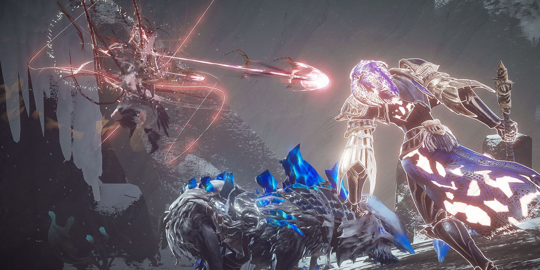 A promotional images for the PlatinumGames title Babylon's Fall.