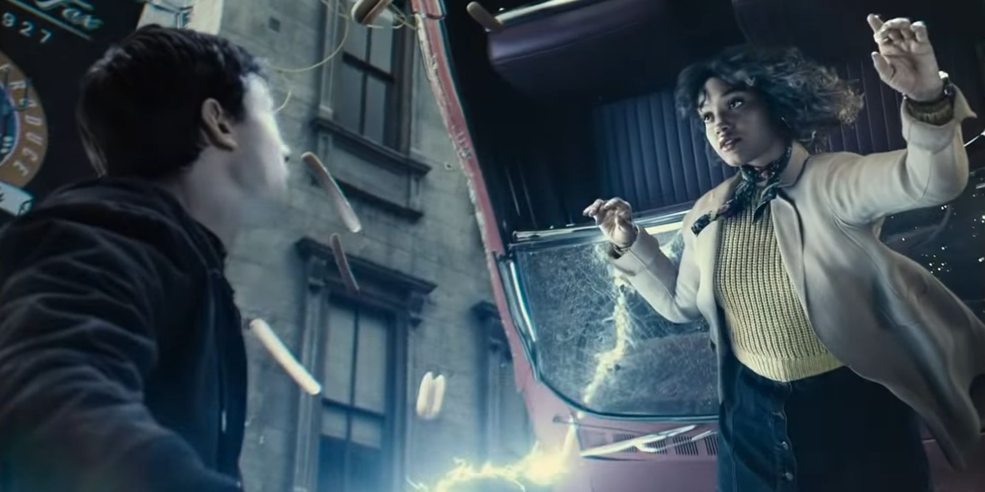 Barry Allen AKA The Flash saving Iris West from a car crash in Zack Snyder&rsquo;s Justice League (2021)