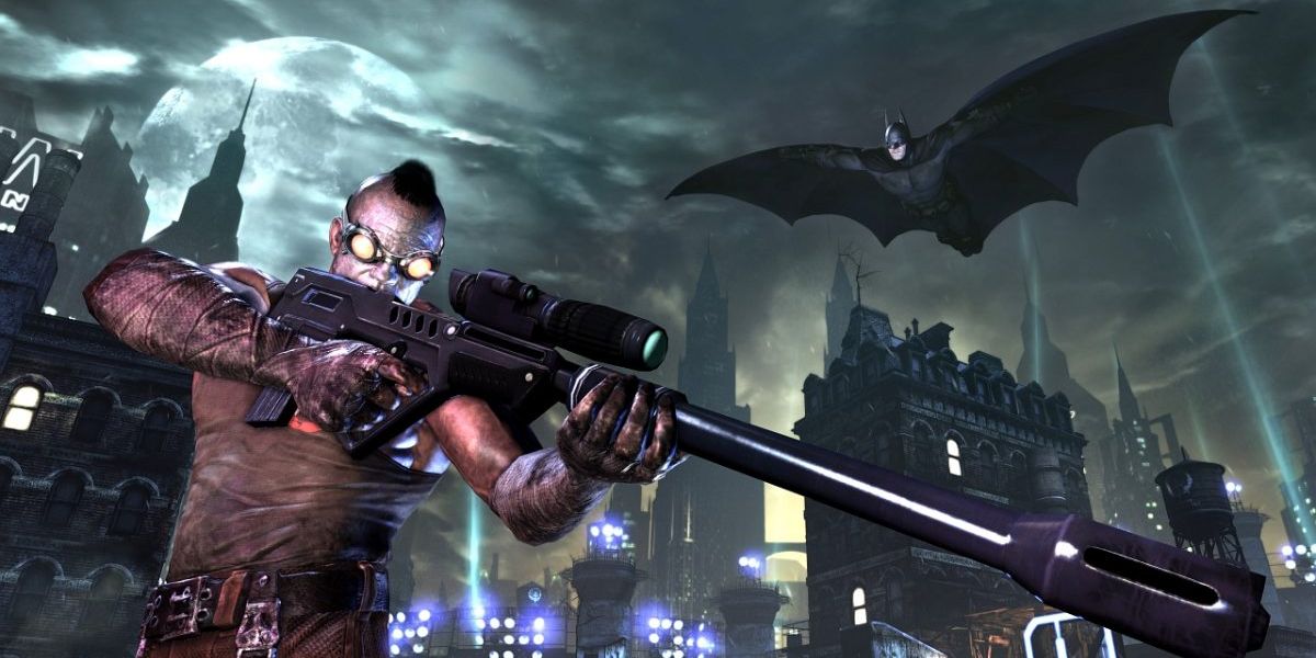 Getting shot by a thug with a gun will instantly interrupt a Batman: Arkham freeflow combo.