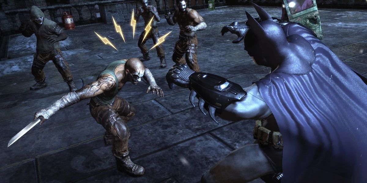 Knife-wielding thugs can interrupt combos in the Batman: Arkham games.