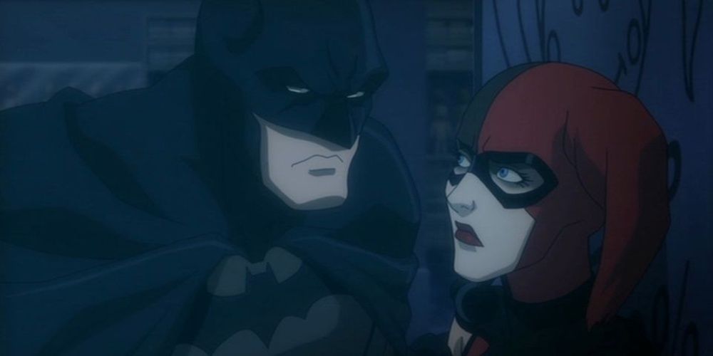 Batman confronts Harley Quinn in Assasult on Arkham