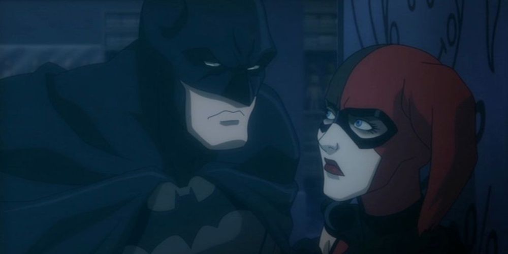 Batman confronts Harley Quinn in Assasult on Arkham 