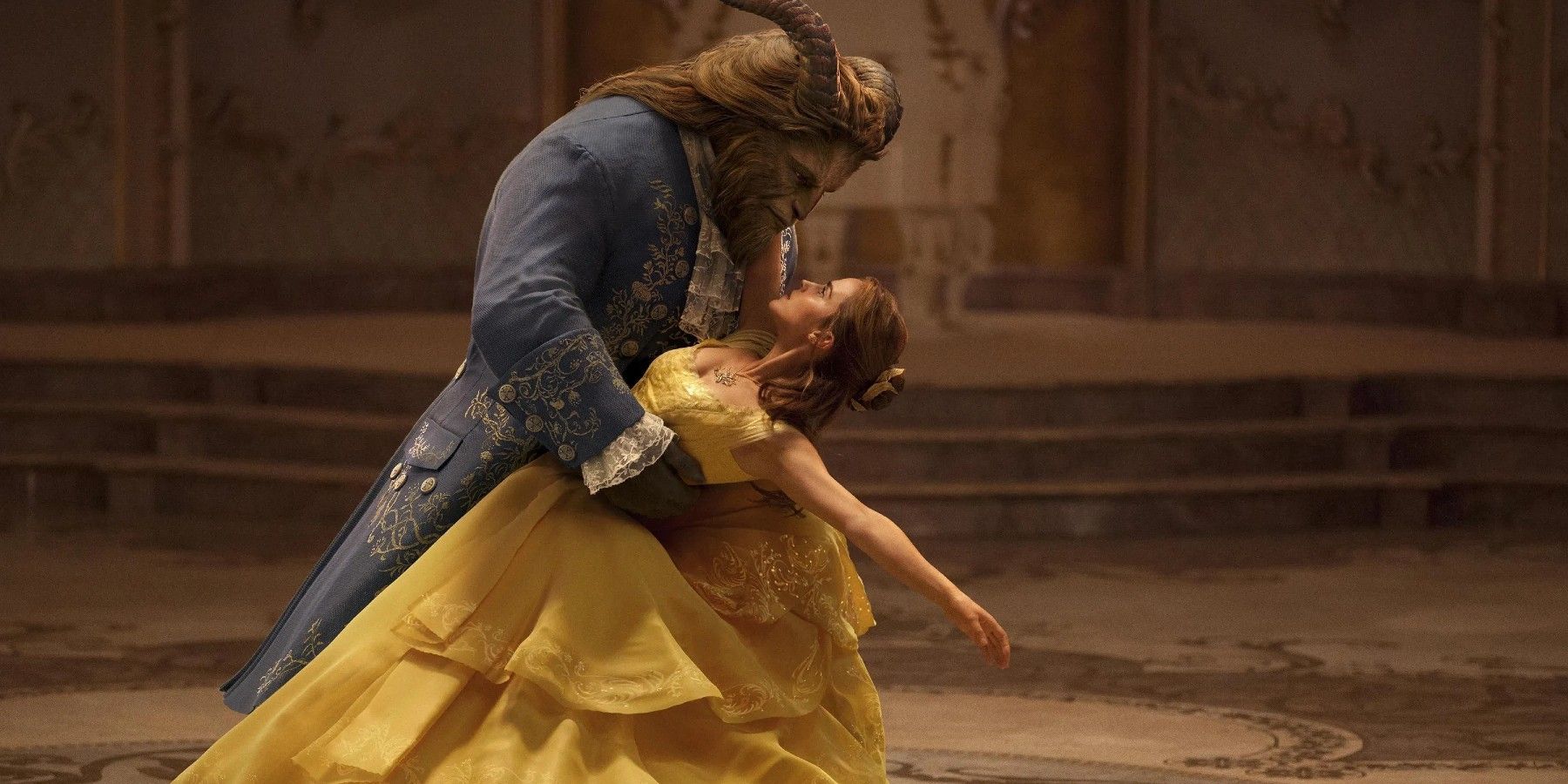 Belle and the Beast dancing in Beauty and the Beast