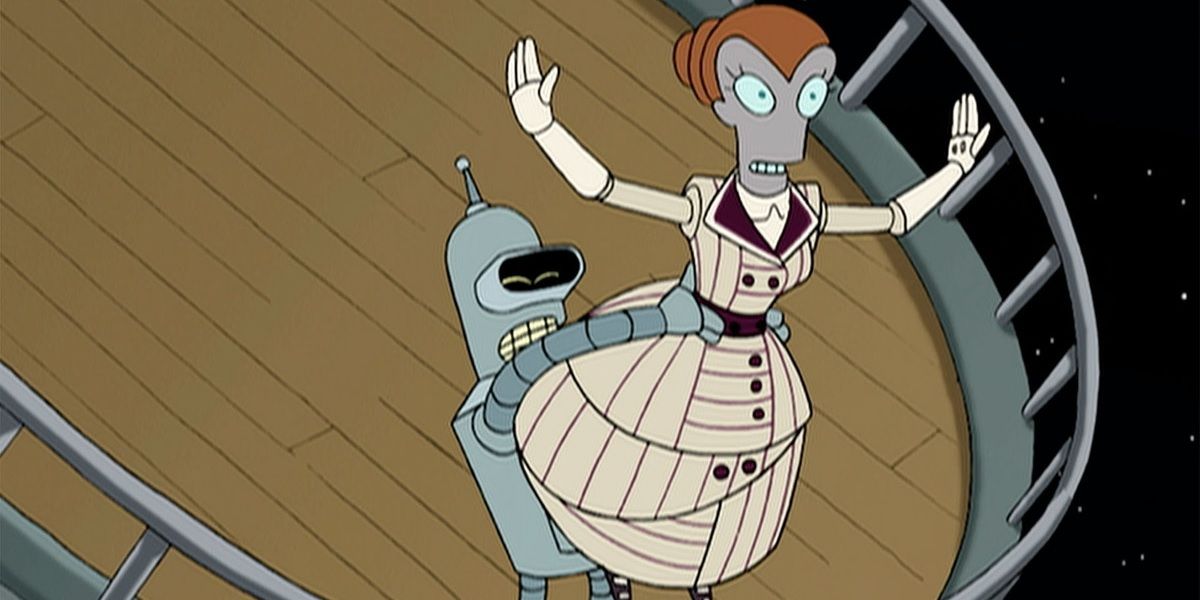 Bender no Starship Titanic em Futurama