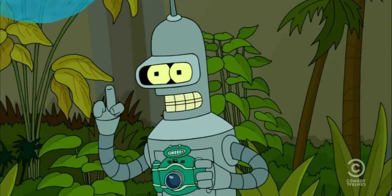 Bender with a camera in Futurama 