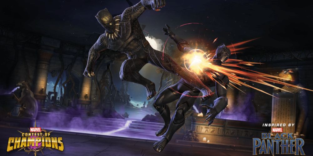 Two Black Panthers fighting in Marvel Contest Of Champions