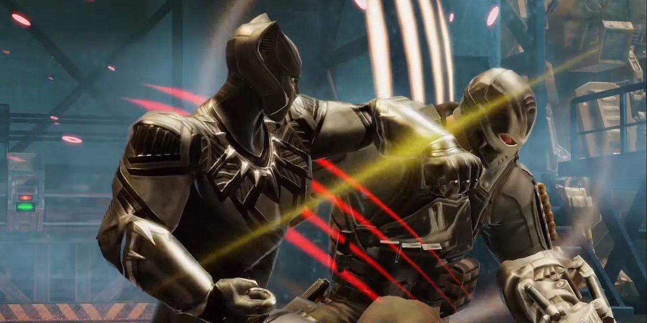 Black Panther fights Crossbones in Marvel Strike Force