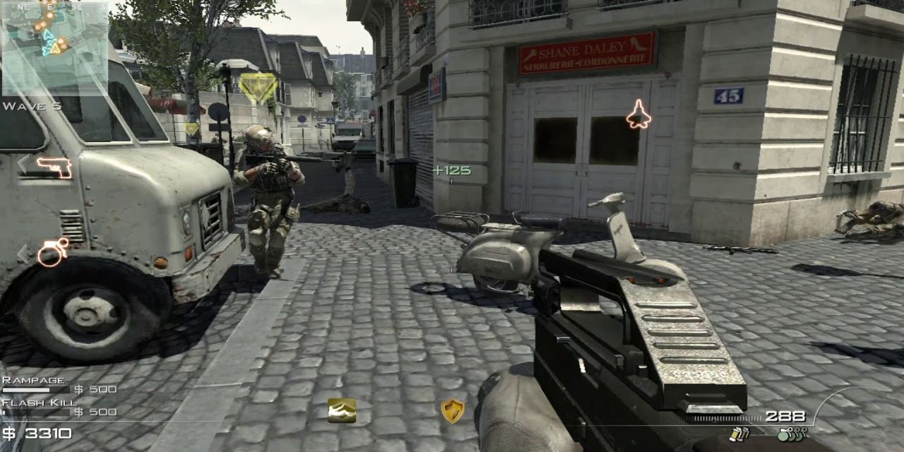 Uma captura de tela do mapa multiplayer de Call of Duty: Modern Warfare 3 Resistance.