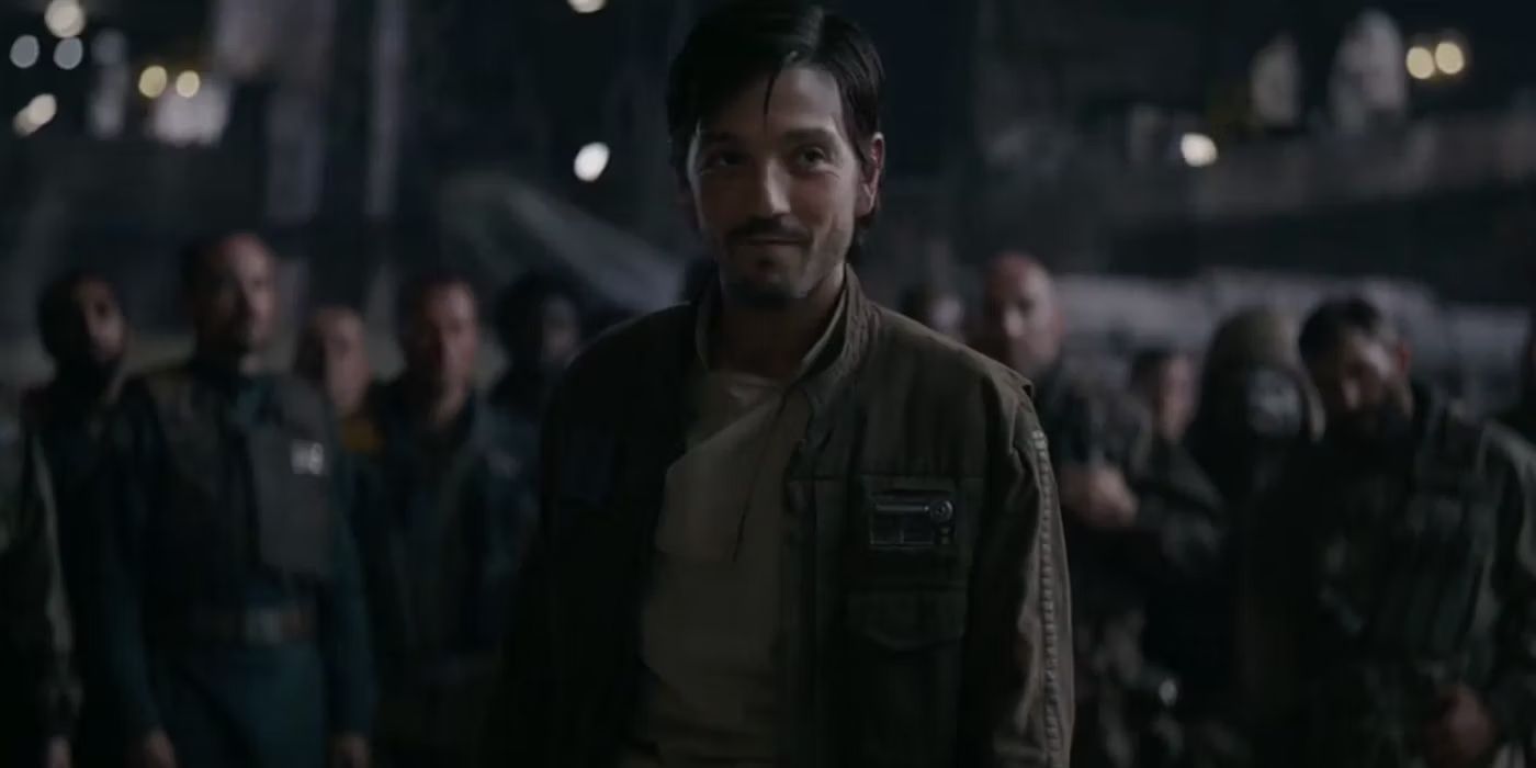 Cassian Andor with fellow rebels.