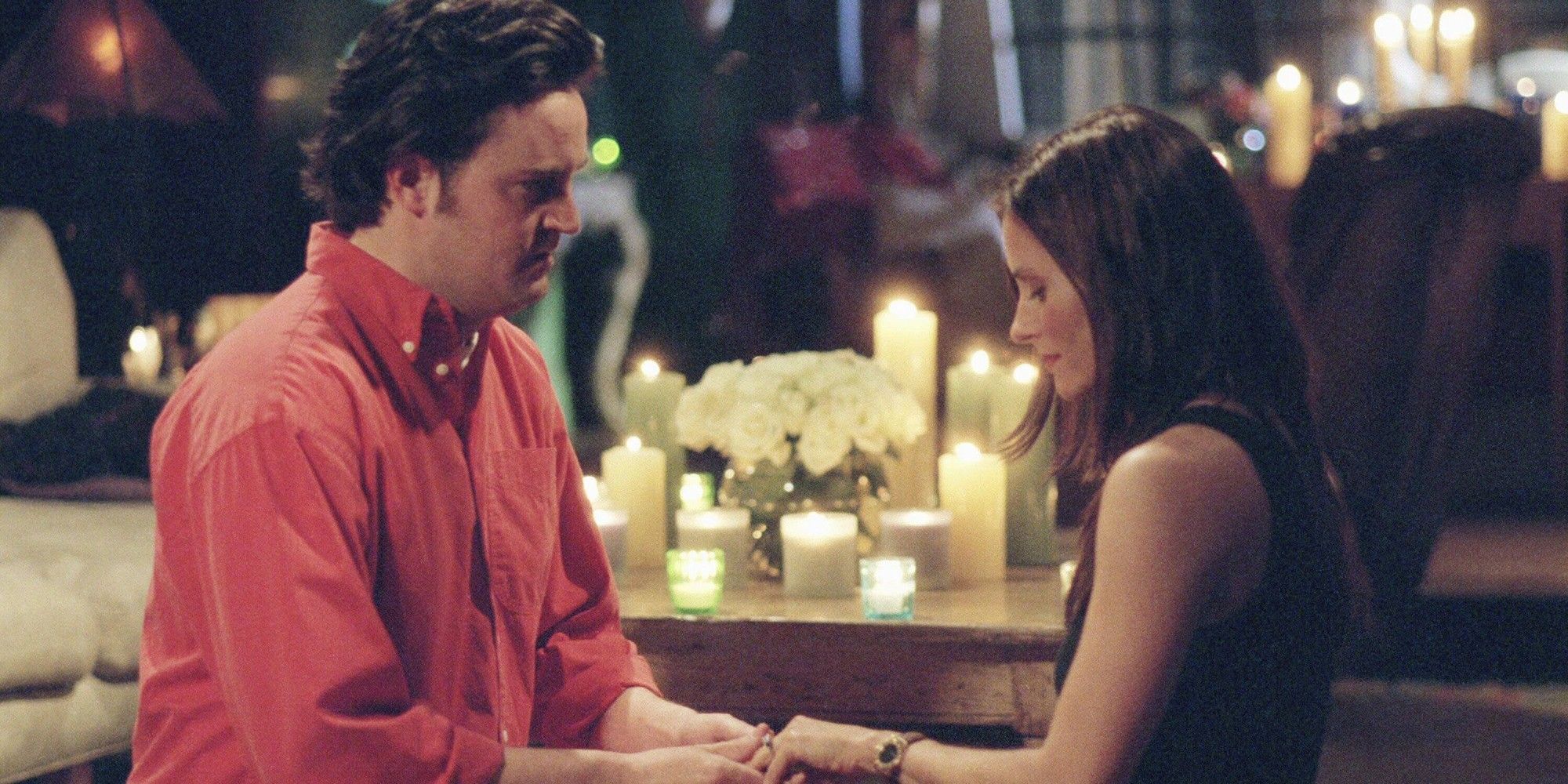 Chandler proposing to Monica in Friends
