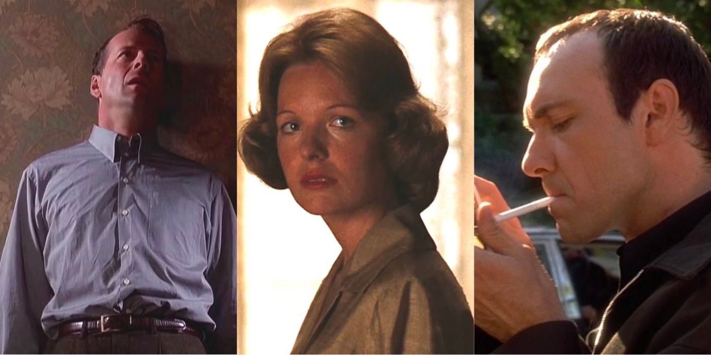Three images showing characters from The Sixth Sense, The Godfather, and The Usual Suspects
