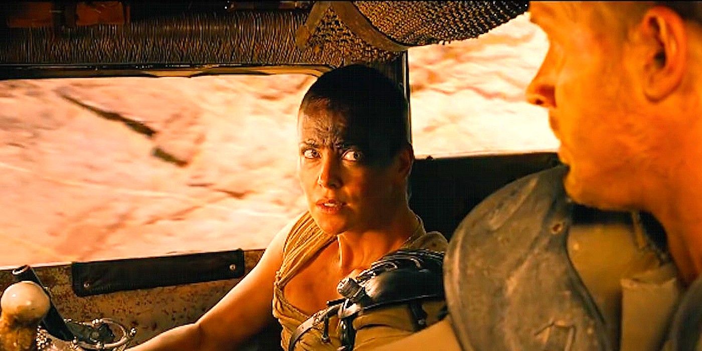 Charlize Theron como Furiosa em Mad Max Fury Road