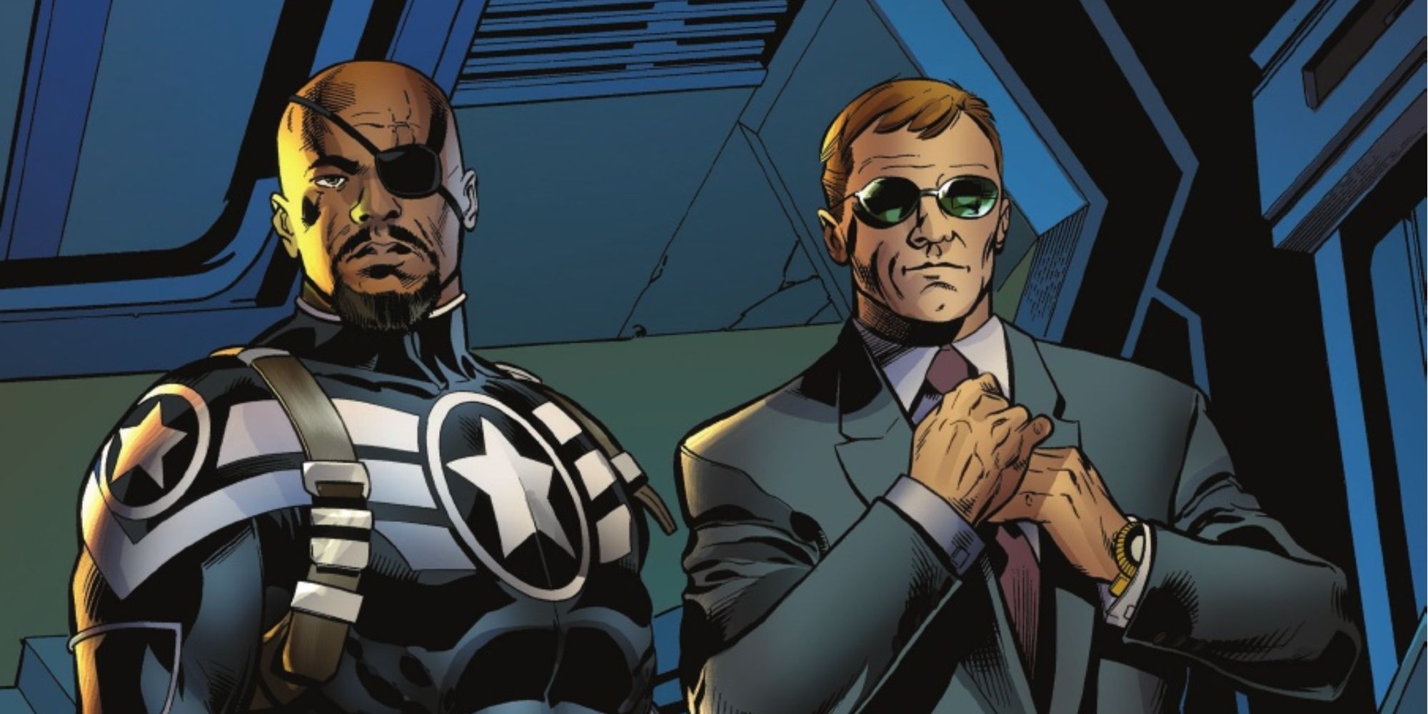 Nick Fury and Agent Coulson appear in Marvel comics.